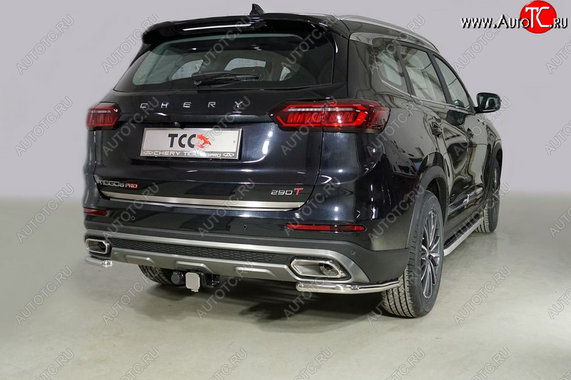11 999 р. Защита заднего бампера (уголки, d42,4 мм) TCC Chery Tiggo 8 PRO (2021-2025)  с доставкой в г. Пермь