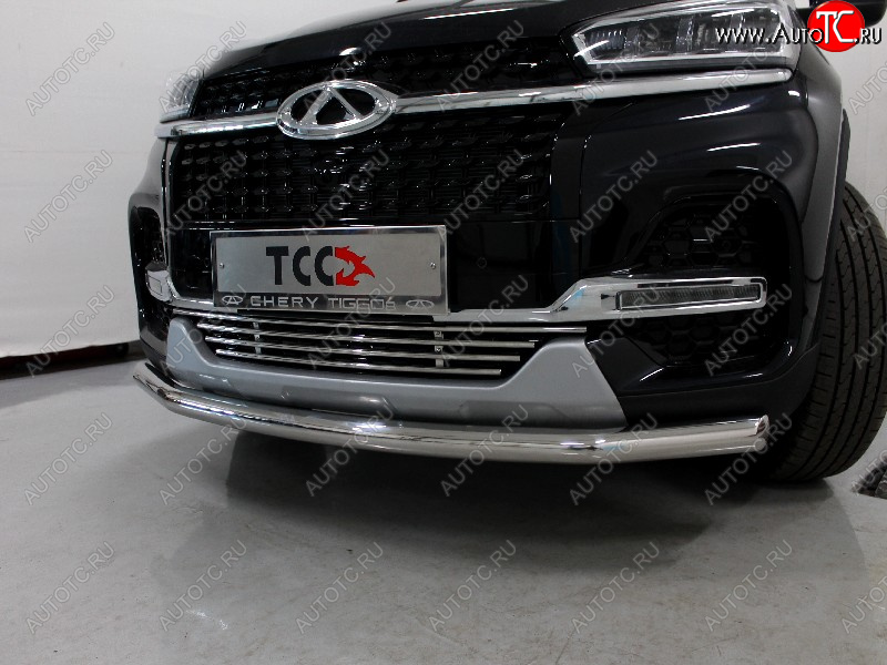 7 349 р. Нижняя декоративная вставка в бампер ТСС Тюнинг  Chery Tiggo 8  (T18) (2019-2025) рестайлинг (d 12 мм)  с доставкой в г. Пермь