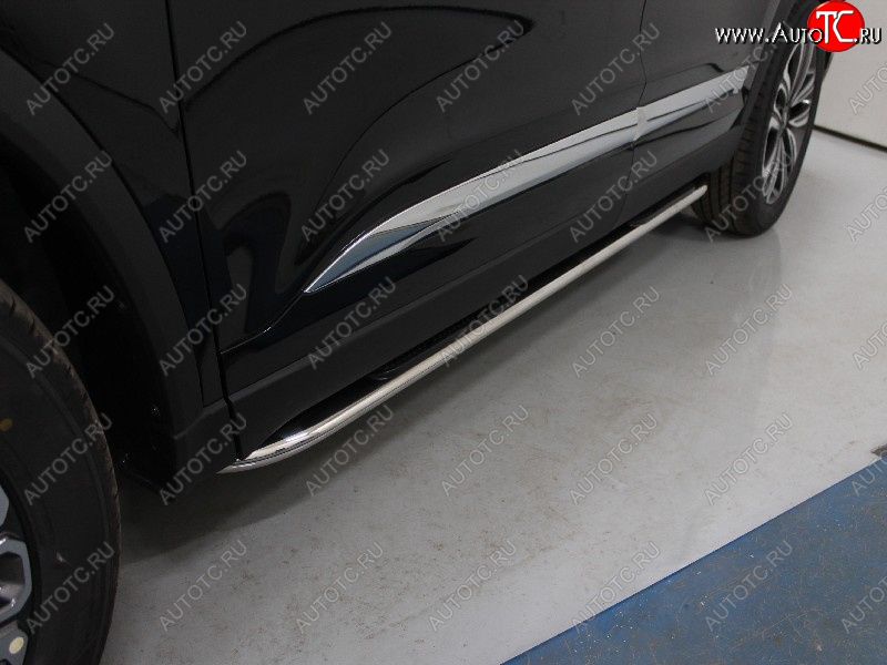 34 749 р. Пороги овальные гнутые с накладкой 75х42 мм ТСС Тюнинг  Chery Tiggo 8  (T18) (2019-2025) рестайлинг (серые)  с доставкой в г. Пермь