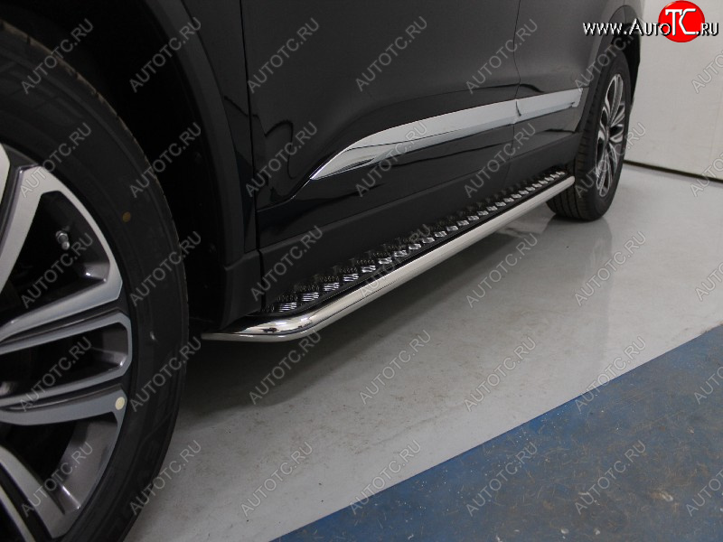 30 099 р. Пороги с площадкой 42,4 мм ТСС Тюнинг Chery Tiggo 8 (T18) дорестайлинг (2018-2022) (серые)  с доставкой в г. Пермь