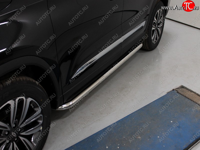 42 999 р. Пороги с площадкой 60,3 мм ТСС Тюнинг  Chery Tiggo 8 ( (T18),  1 T18) (2018-2023) дорестайлинг, рестайлинг (нержавейка)  с доставкой в г. Пермь