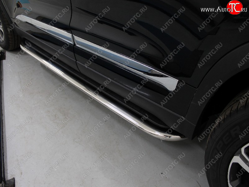 51 999 р. Пороги с площадкой 75х42 мм ТСС Тюнинг  Chery Tiggo 8 ( (T18),  1 T18) (2018-2023) дорестайлинг, рестайлинг (нержавейка)  с доставкой в г. Пермь