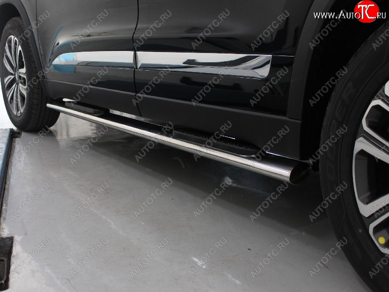 40 999 р. Пороги овальные с накладкой 120x60 мм ТСС Тюнинг  Chery Tiggo 8  (T18) (2019-2025) рестайлинг (серые)  с доставкой в г. Пермь