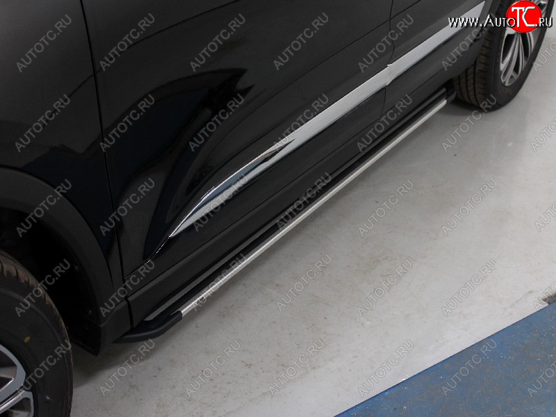 20 599 р. Пороги алюминиевые Slim Line ТСС Тюнинг  Chery Tiggo 8  1 T18 (2019-2023) рестайлинг (Silver)  с доставкой в г. Пермь
