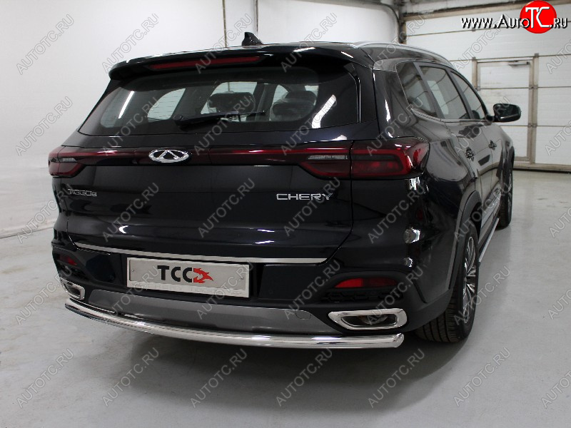 18 499 р. Защита задняя (нержавейка 60,3 мм), ТСС Тюнинг  Chery Tiggo 8  1 T18 (2019-2023) рестайлинг  с доставкой в г. Пермь