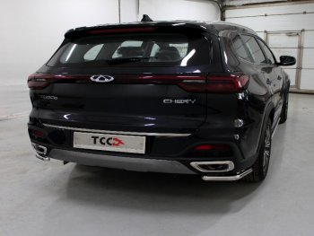 Защита заднего бампера (уголки, d42,4 мм) TCC Chery Tiggo 8 1 T18 рестайлинг (2019-2023)