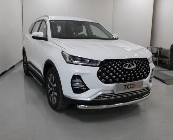 Защита переднего бампера нижняя d60,3 мм ТСС Тюнинг Chery Tiggo 7 PRO (2019-2025) (нержавейка)