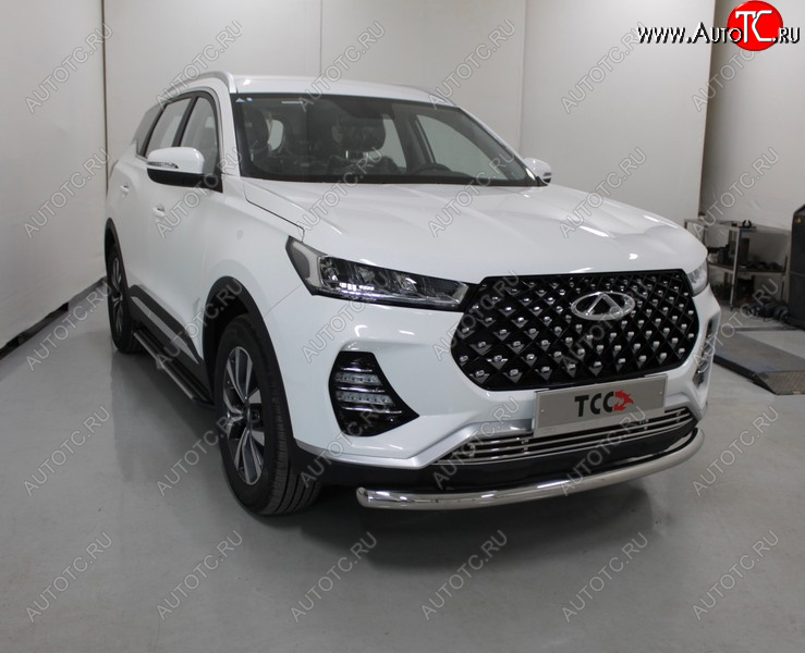 19 649 р. Защита переднего бампера нижняя d60,3 мм ТСС Тюнинг  Chery Tiggo 7 PRO (2019-2025) (нержавейка)  с доставкой в г. Пермь
