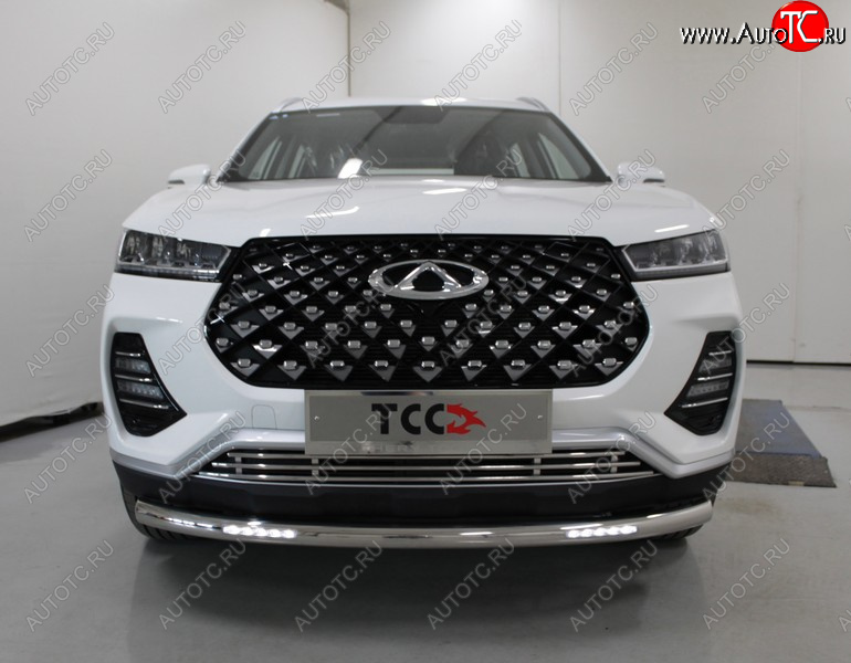 35 749 р. Защита переднего бампера нижняя с ДХО 60,3 мм ТСС Тюнинг  Chery Tiggo 7 PRO (2019-2025) (нержавейка)  с доставкой в г. Пермь