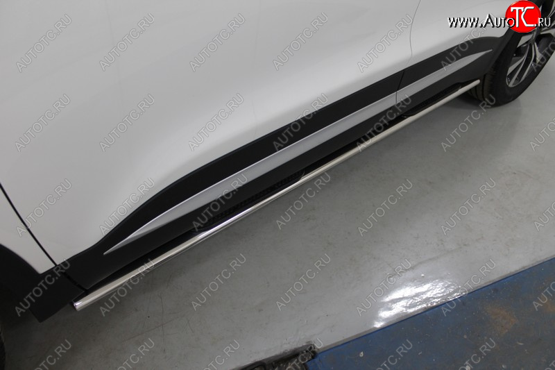31 399 р. Пороги овальные с накладкой 75*42 мм ТСС Тюнинг  Chery Tiggo 7 PRO (2019-2025) (серые)  с доставкой в г. Пермь