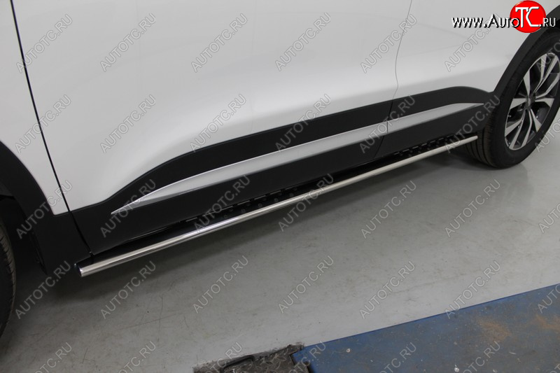 33 799 р. Пороги овальные с проступью 75х42 мм ТСС Тюнинг  Chery Tiggo 7 PRO (2019-2025) (серые)  с доставкой в г. Пермь