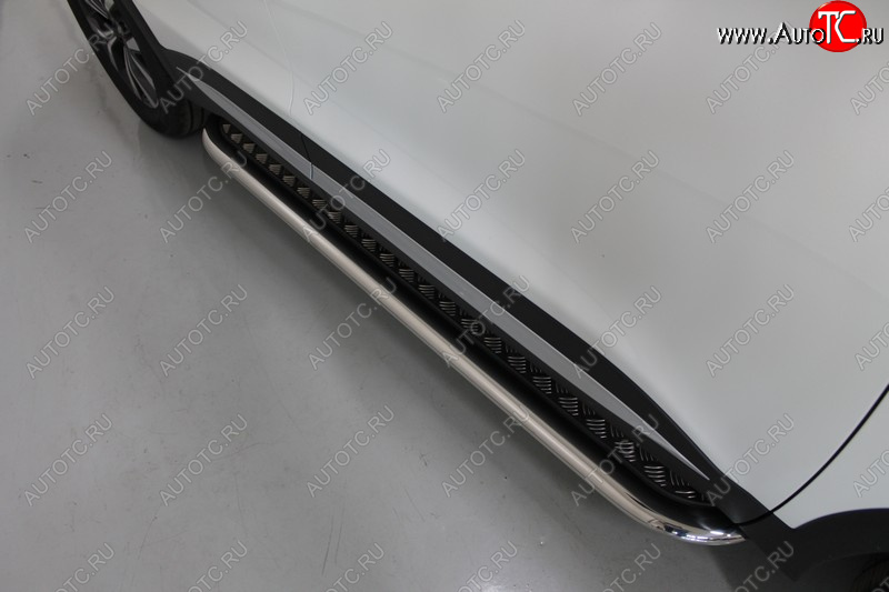 51 999 р. Пороги с площадкой 75х42 мм ТСС Тюнинг Chery Tiggo 7 PRO (2019-2025) (нержавейка)  с доставкой в г. Пермь