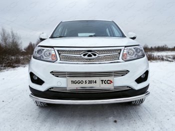 Нижняя декоративная вставка в бампер ТСС Тюнинг Chery Tiggo 5  (T21) (2014-2017) дорестайлинг (d 12 мм)
