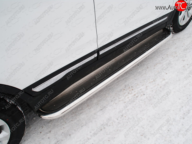 41 749 р. Пороги с площадкой 60,3 мм ТСС Тюнинг  Chery Tiggo 5  (T21) (2014-2017) дорестайлинг (нержавейка)  с доставкой в г. Пермь