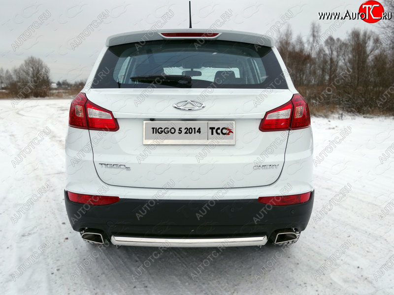14 699 р. Защита задняя (нержавейка 60,3 мм), ТСС Тюнинг  Chery Tiggo 5  (T21) (2014-2017) дорестайлинг  с доставкой в г. Пермь