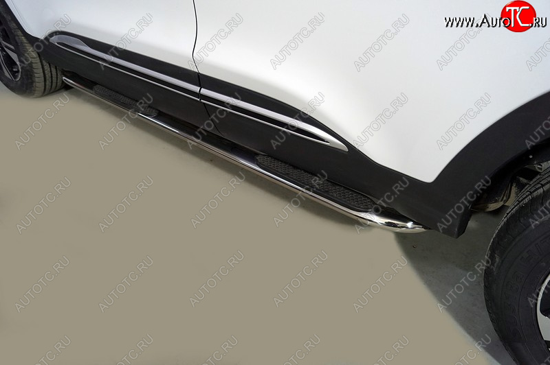 32 799 р. Пороги овальные гнутые с накладкой 75х42 мм ТСС Тюнинг Chery Tiggo 4 Pro (2021-2025) (серые)  с доставкой в г. Пермь