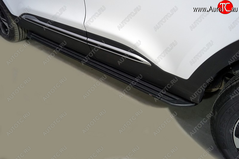 21 999 р. Пороги алюминиевые Slim Line ТСС Тюнинг  Chery Tiggo 4 (2018-2023) 1-ый рестайлинг (Black)  с доставкой в г. Пермь