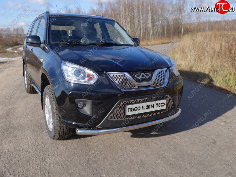 15 999 р. Защита переднего бампера нижняя d60,3 мм ТСС Тюнинг Chery Tiggo T11 рестайлинг (2013-2016) (нержавейка)  с доставкой в г. Пермь
