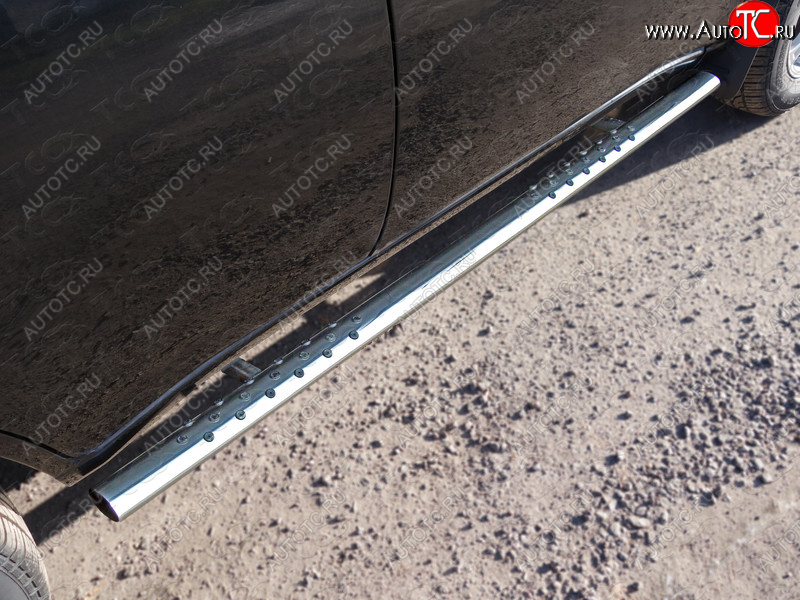 31 399 р. Пороги овальные с проступью 75х42 мм ТСС Тюнинг  Chery Tiggo T11 (2013-2016) рестайлинг (серые)  с доставкой в г. Пермь