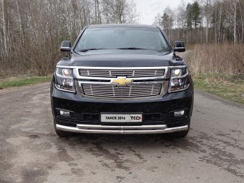 Защита передняя нижняя двойная 76,1*50,8 мм Тюнинг Chevrolet Tahoe ( GMT900,  K2UC) (2006-2021) 5 дв. (нержавейка)