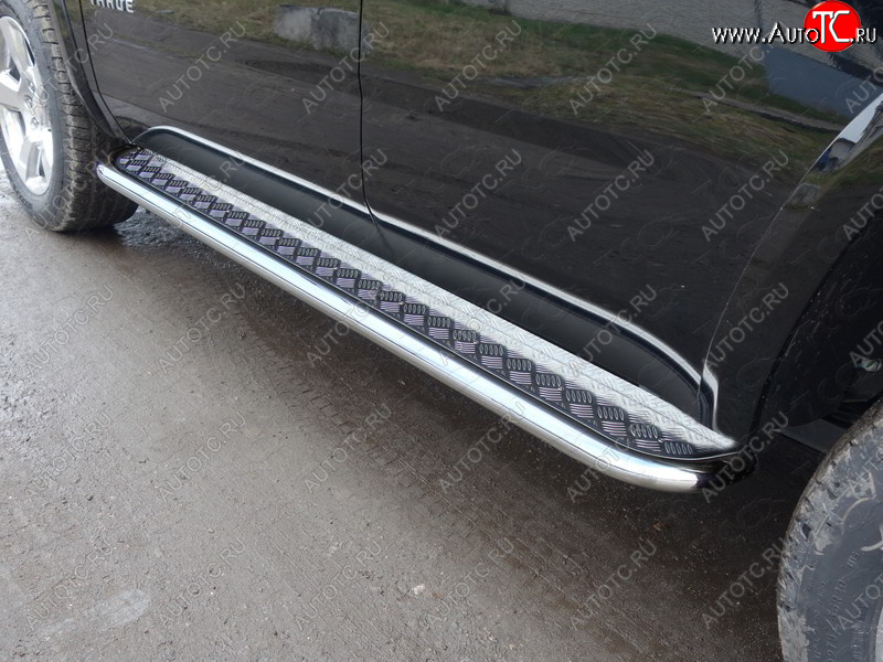 36 999 р. Пороги с площадкой 60,3 мм ТСС Тюнинг Chevrolet Tahoe K2UC (2014-2021) (серые)  с доставкой в г. Пермь