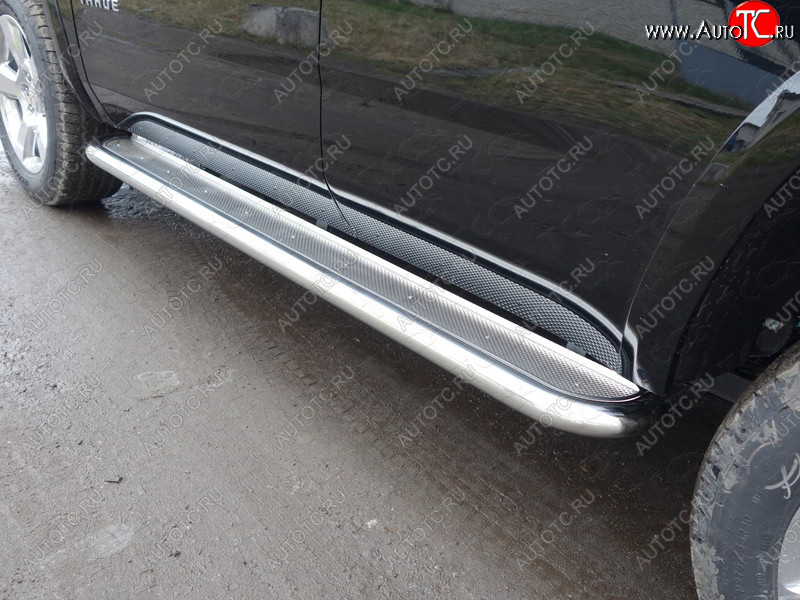 45 999 р. Пороги с площадкой 60,3 мм ТСС Тюнинг  Chevrolet Tahoe  K2UC (2014-2021) (нержавейка )  с доставкой в г. Пермь