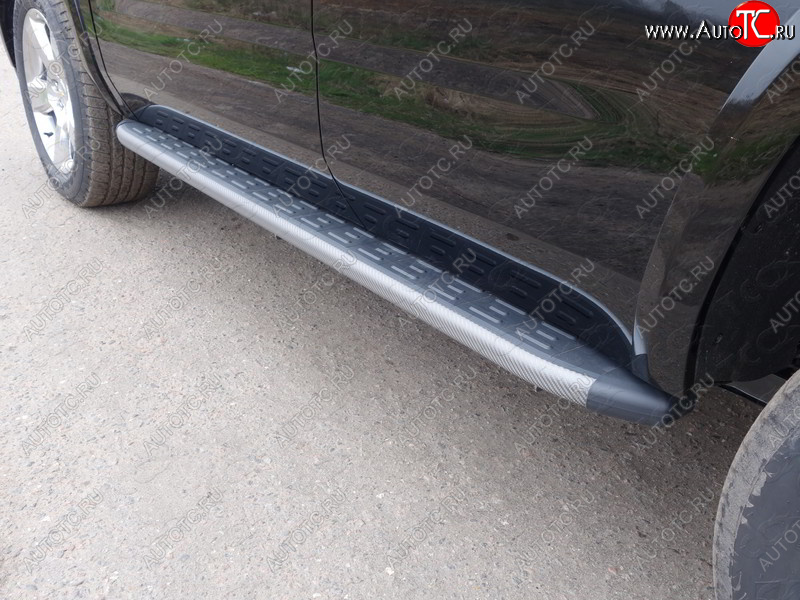 21 999 р. Пороги алюминиевые с пластиковой накладкой ТСС Тюнинг  Chevrolet Tahoe  K2UC (2014-2021) (карбон серые)  с доставкой в г. Пермь