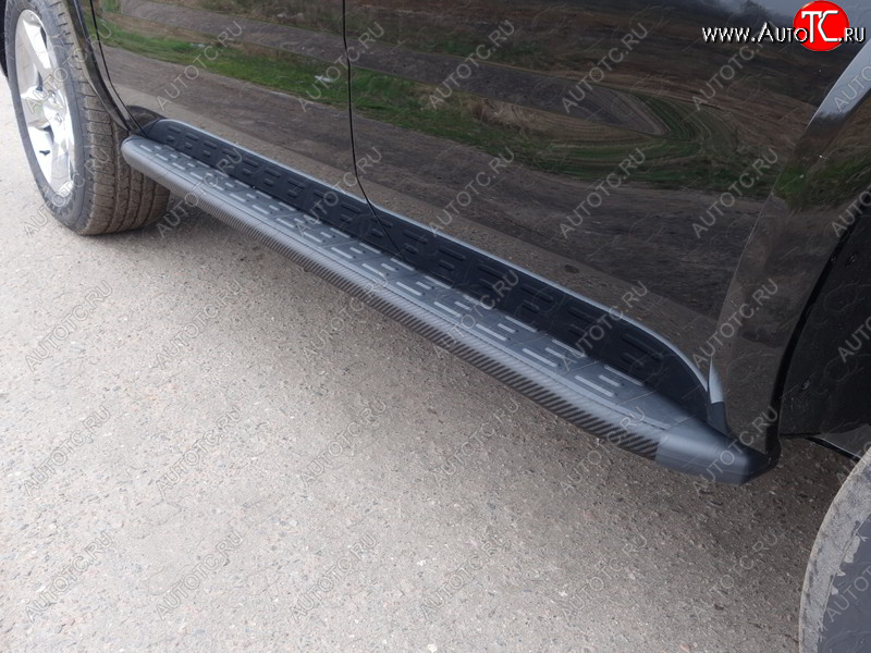 21 999 р. Пороги алюминиевые с пластиковой накладкой ТСС Тюнинг  Chevrolet Tahoe  K2UC (2014-2021) (карбон черные)  с доставкой в г. Пермь