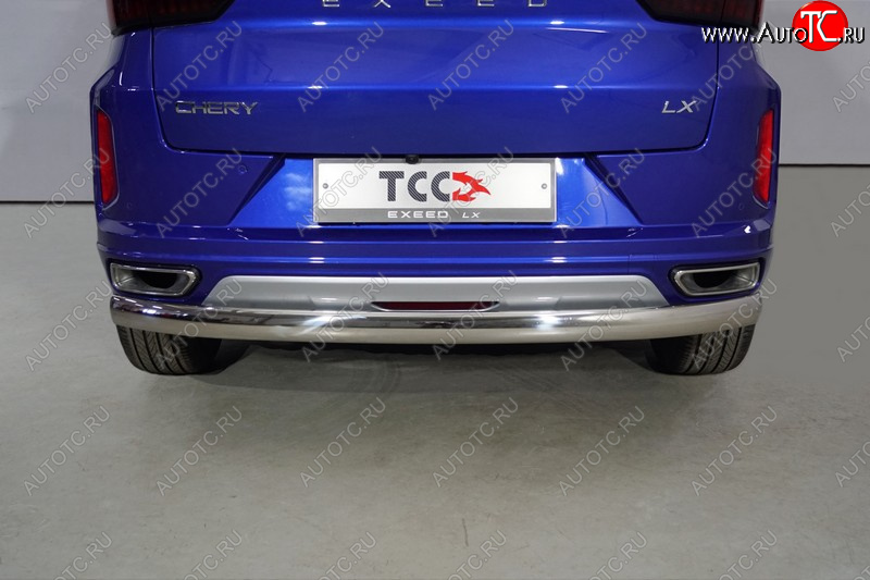 14 749 р. Защита заднего бампера (1.5L Turbo 2WD, овальная, d75х42 мм) TCC  EXEED LX (2021-2025) 1-ый рестайлинг  с доставкой в г. Пермь