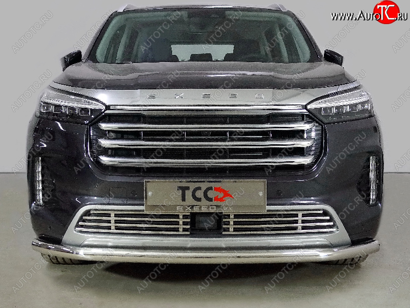 20 749 р. Защита переднего бампера нижняя d60,3 мм ТСС Тюнинг  EXEED VX (2020-2023) дорестайлинг (нержавейка)  с доставкой в г. Пермь