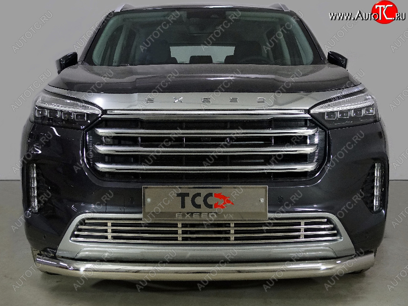 21 399 р. Защита переднего бампера нижняя d76,1 мм ТСС Тюнинг  EXEED VX (2020-2023) дорестайлинг (нержавейка)  с доставкой в г. Пермь