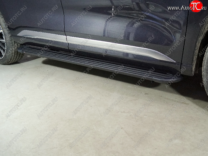 21 999 р. Пороги алюминиевые Slim Line ТСС Тюнинг  EXEED VX (2020-2023) дорестайлинг (Black)  с доставкой в г. Пермь