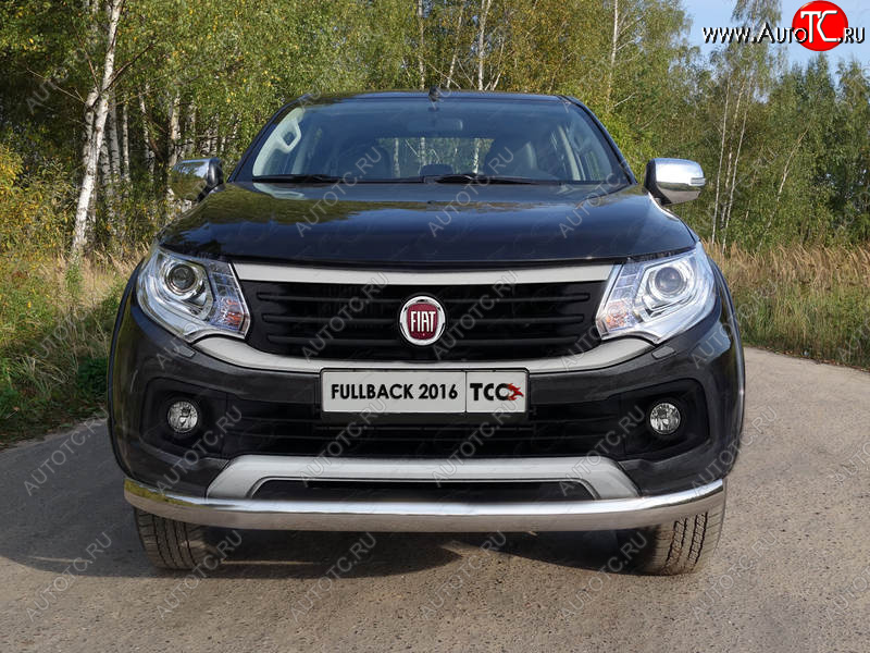 21 999 р. Защита переднего бампера нижняя овальная 75х42 мм ТСС Тюнинг Fiat Fullback (2016-2018) (нержавейка)  с доставкой в г. Пермь