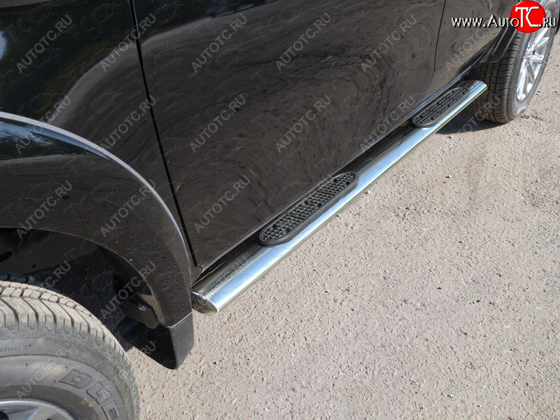 40 799 р. Пороги овальные с накладкой 120x60 мм ТСС Тюнинг  Fiat Fullback (2016-2018) (серые)  с доставкой в г. Пермь