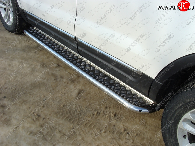 36 999 р. Пороги с площадкой 60,3 мм ТСС Тюнинг  Ford Explorer  U502 (2010-2016) дорестайлинг (серые)  с доставкой в г. Пермь