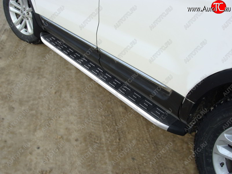 20 599 р. Пороги алюминиевые с пластиковой накладкой ТСС Тюнинг Ford Explorer U502 дорестайлинг (2010-2016) (серые)  с доставкой в г. Пермь
