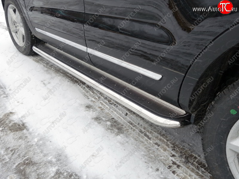 45 999 р. Пороги с площадкой 60,3 мм ТСС Тюнинг Ford Explorer U502 1-ый рестайлинг, 5 дв. (2015-2018) (нержавейка)  с доставкой в г. Пермь