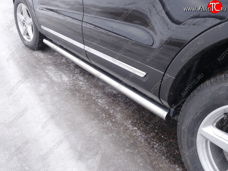 25 499 р. Защита порогов труба d60,3 мм ТСС Тюнинг Ford Explorer U502 1-ый рестайлинг, 5 дв. (2015-2018) (серые)  с доставкой в г. Пермь