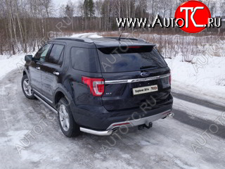 23 549 р. Защита задняя (уголки, нержавейка 76,1 мм) ТСС Тюнинг  Ford Explorer  U502 (2015-2018) 1-ый рестайлинг, 5 дв.  с доставкой в г. Пермь