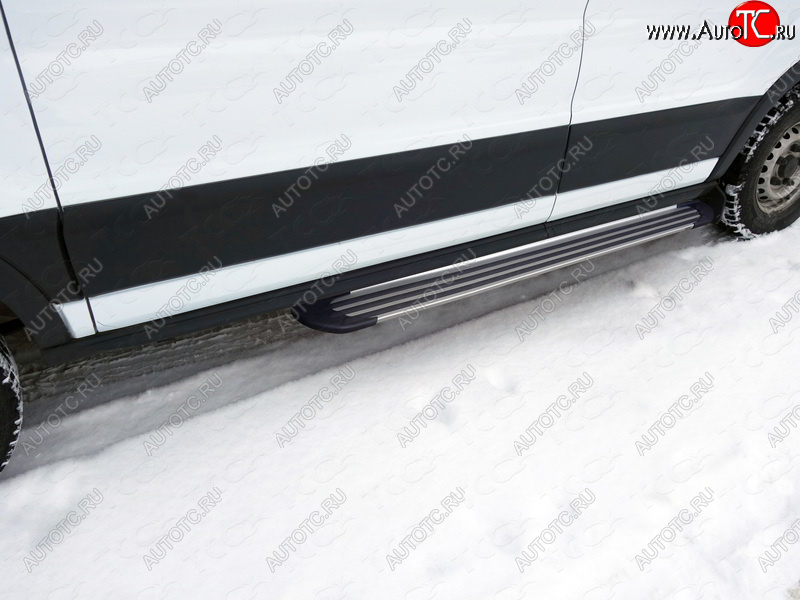10 399 р. Порог правый алюминиевый Slim Line Silver, ТСС Тюнинг  Ford Transit Connect (2013-2018) ( Slim Line Silver)  с доставкой в г. Пермь