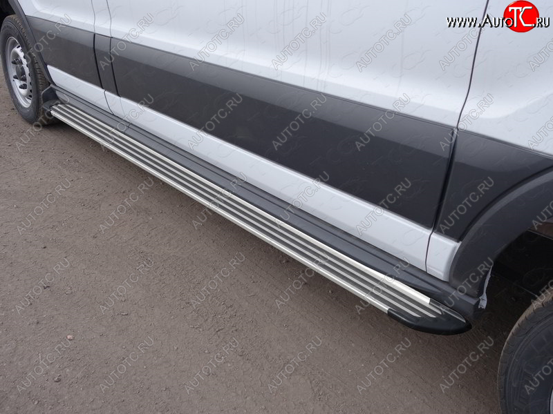 14 599 р. Порог левый алюминиевый Slim Line Silver, ТСС Тюнинг Ford Transit Connect (2013-2018) (Slim Line Silver)  с доставкой в г. Пермь