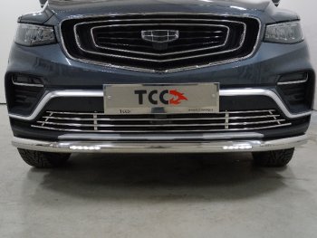 Защита переднего бампера нижняя с ДХО 60,3 мм ТСС Тюнинг Geely Atlas Pro NL3 (2019-2025) (нержавейка)