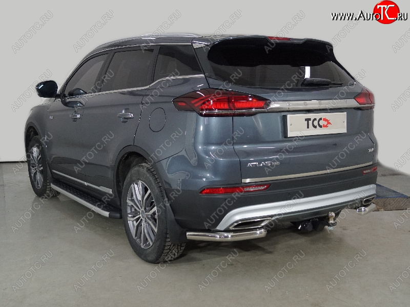 20 749 р. Защита задняя (уголки 60,3 мм) ТСС Тюнинг  Geely Atlas Pro  NL3 (2019-2025) (уголки)  с доставкой в г. Пермь
