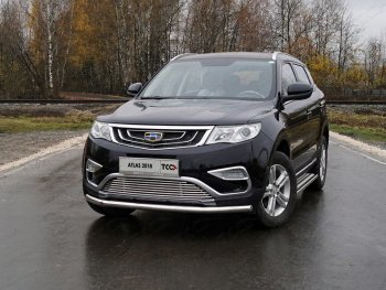 Защита переднего бампера нижняя d60,3 мм ТСС Тюнинг Geely Atlas  NL3 (2016-2022) (нержавейка)