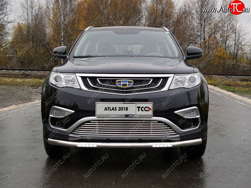 33 849 р. Защита переднего бампера нижняя с ДХО 60,3 мм ТСС Тюнинг Geely Atlas NL3 (2016-2022) (нержавейка)  с доставкой в г. Пермь