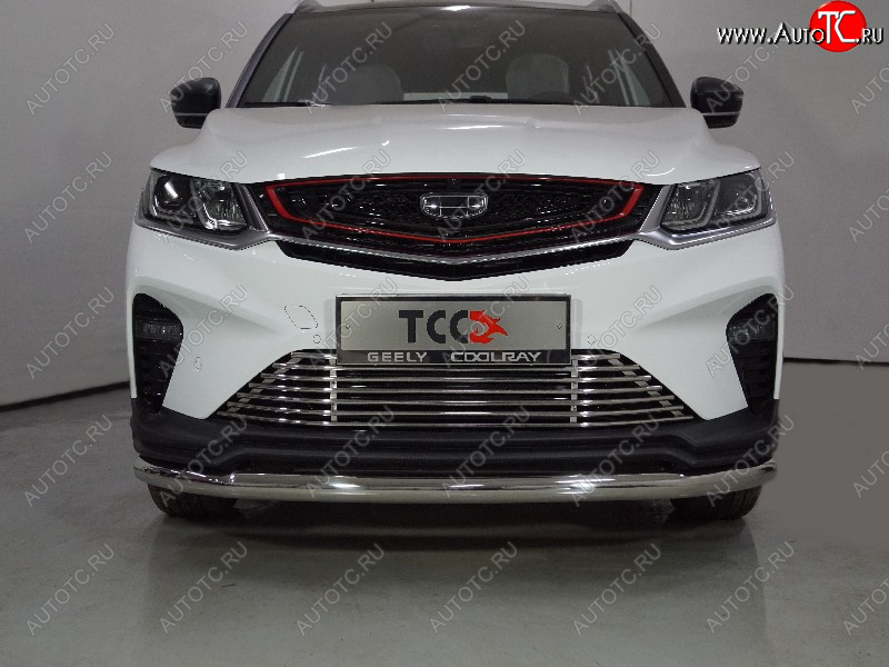 17 999 р. Защита переднего бампера нижняя d60,3 мм ТСС Тюнинг Geely Coolray SX11 дорестайлинг (2018-2023) (нержавейка)  с доставкой в г. Пермь
