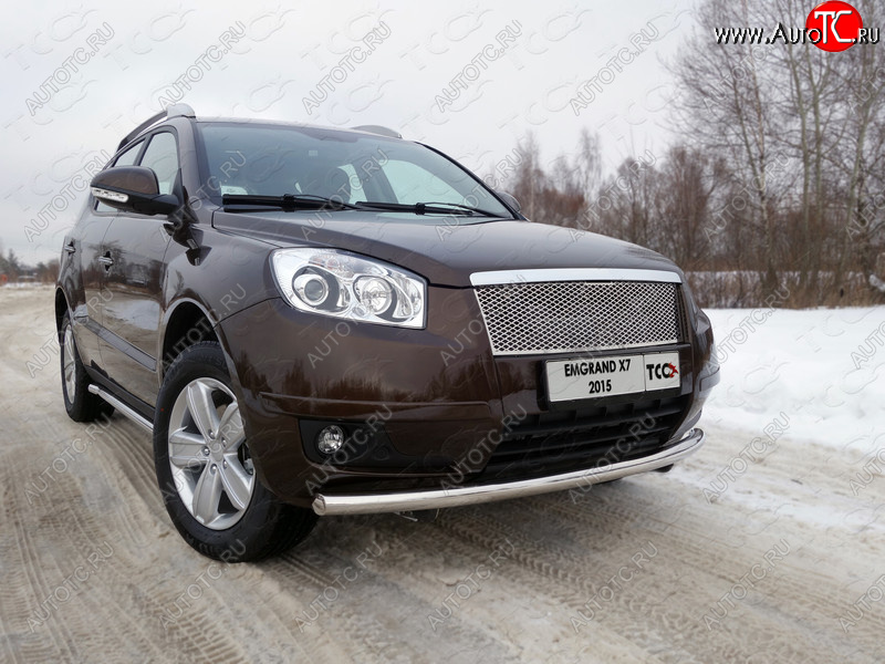 17 649 р. Защита переднего бампера нижняя d60,3 мм ТСС Тюнинг Geely Emgrand X7 дорестайлинг (2011-2015) (нержавейка)  с доставкой в г. Пермь