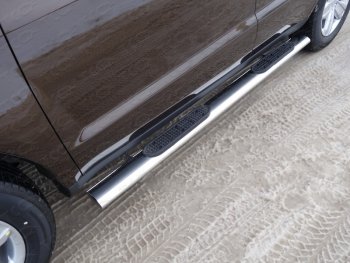Пороги овальные с накладкой 120x60 мм ТСС Тюнинг Geely Emgrand X7 (2011-2015) дорестайлинг (серые)