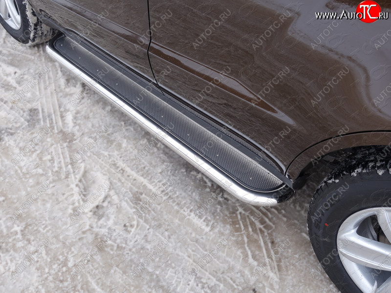 41 749 р. Пороги с площадкой 60,3 мм ТСС Тюнинг Geely Emgrand X7 дорестайлинг (2011-2015) (нержавейка)  с доставкой в г. Пермь