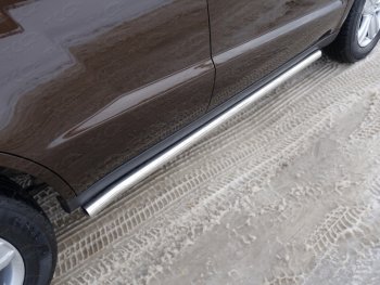 Защита порогов труба d60,3 мм ТСС Тюнинг Geely Emgrand X7 (2011-2015) дорестайлинг (серые)